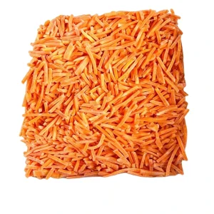 IQF Frozen 100% Pure Carrot Strips Cut Uniform Shredded Bulk Catering Ready Meal Factory Hot Pot Mixed Vegetable