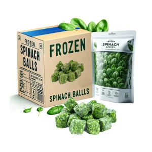 IQF Frozen Chopped Spinach Cubes BRC Halal Certified