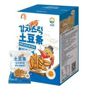 JIUR Boxed Sea Salt Shrimp Potato Sticks Crispy Hard Snacks Flavor Processed Salty Taste for Office Home Eating