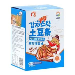 JIUR Boxed Sea Salt Shrimp Potato Sticks Crispy Hard Snacks with Processed Salty Taste for Office or Home Eating