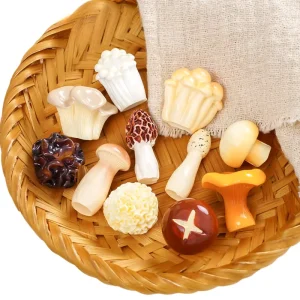 KI yuewu Simulation Enoki Mushrooms Shiitake Mushrooms Edible Mushroom DIY Decorative Accessories Mini Car Desktop Small