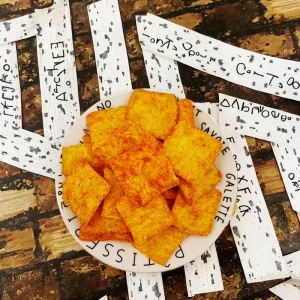 Korean Asian Ground Pan Tartary Millet Slices Spicy Steak Flavor Puffed Fruit Vegetable Snacks Bulk 400G BAG