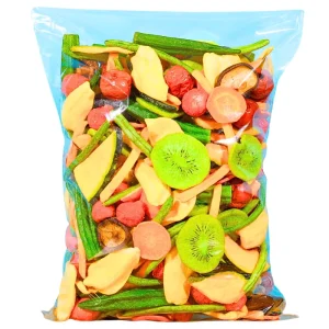 Mixed Fruit and Vegetable Chips Vacuum-Fried and Freeze-Dried Strawberry Okra Fig Radish Crisps