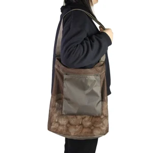 Mydays Outdoor Portable Lightweight Large Capacity Breathable Foraging Mushroom Mesh Bag with Adjustable Strap