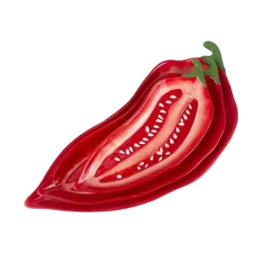 New Creative Rustic Red Pepper Shaped Ceramic Vegetable Dish Adds a Natural and Playful Touch to Your Table Setting