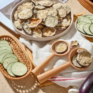 No Sugar Vegetable Crisps Eggplant Aubergine Tempura Healthy Snack Food Leisure Food High Temperature Oil Fried Dried
