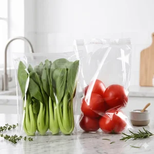 OEM Food Grade Custom Printed Anti fog BOPP Vegetable Bag Resealable Clear Self adhesive Fresh Fruit Produce Packaging Bag