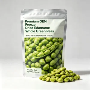 OEM Freeze Dried Edamame Whole Green Peas Protein Snacks No Oil No Salt Vegan Keto Friendly