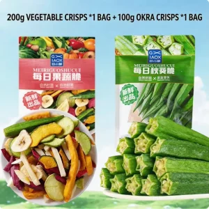 OEM VF Mixed Fruit & Vegetable Crisps 200g Bag and Okra Crisps 100g Bag Natural Fruit Snack Bulk Dried Vegetables Dried Fruit