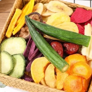 Organic Dried Fruit & Vegetable Mix Crunchy Chips Original Flavor Sliced Crispy Snacks Assorted Fruits Vegetables 55g