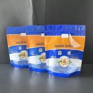 Packaging Bags for Garlic Cloves Food Grade Plastic Stand Zipper Pouch Gravure Printed Custom Size Moisture Proof Vegetable Food