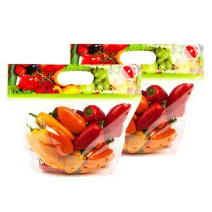 RDY Lettuce Bag Fresh Fruit Vegetables Bolsa De Gravure Printing Moisture Proof Perforated Stand up Ziplock PE Plastic Fruit Bag
