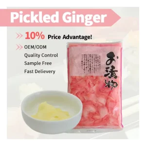 Raw Materials Nature Plant Fresh Delicious Preserved Sushi Ginger Slice White Pickled Ginger for Wasabi or Frozen Japanese Sushi