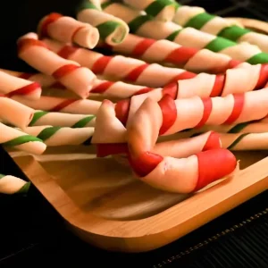 Rawhide Christmas Cane Dog Chew for Teeth Cleaning, Multi-Size CH-014
