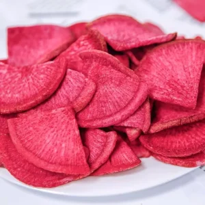 Ready to Eat Dried Red Hearted Radishes Hard Fried Vegetables and Fruit Crisps Slices Boxed and Salty Taste