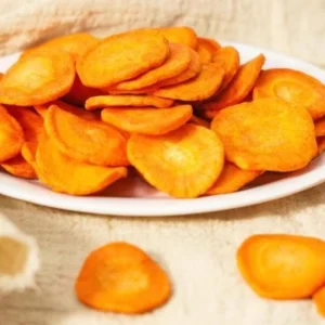 Ready to Eat Vegetarian Snacks Boxed in Bulk Carrot Crisps Slices Dried Fruits Dehydrated Vegetables Fried Processed Ingredients