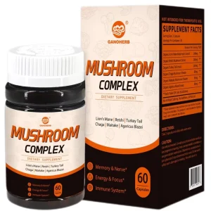 Reishi Turkey Tail Lion’s Mane Chaga Cordyceps 6-in-1 Mushroom Supplements