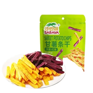 SABAVA 100g 150g Hard Texture Bag Packaging Snack Dried Purple Sweet Potato Fries 100% Real Fruit Vegetable Ready Vietnam 12
