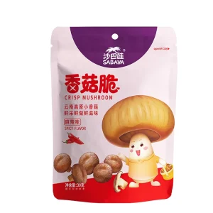 Sabawa 30g China Best Selling Nutritious Healthy Sweet Taste Hard Dried Mushroom Crisp Vegetables Ready Eat Bag 12 Months Shelf
