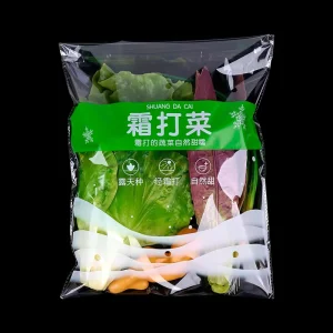 Self Adhesive High Transparent clear Anti foggy BOPP Bag for Lettuce Plastic Packaging Keep Fresh Fruit Vegetables Packing Bags