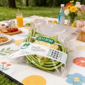 Transparent BOPP Produce Bag Self Adhesive Vegetable Bag for Fresh Food Storage