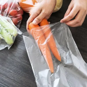 Transparent Food Packaging Plastic Produce Bag on a Roll Food Storage Clear Bags for Fruits Vegetable Bread