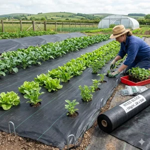 UV-Stabilized Woven Weed Barrier Fabric Roll Heavy-Duty Landscape Ground Cover
