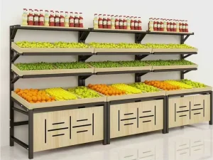 Used Fruit and Vegetable Display Stand Supermarket Shelf Storage Rack