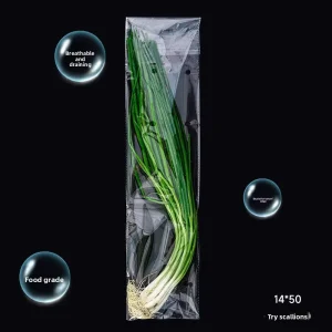 Vegetable Fruit Packaging Fresh Keeping Bags Perforated Breathable OPP Anti Fog Self Sealing Heat Sealed Flat Opening Tie Bags
