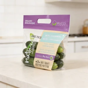 YSH Custom Printed Logo Frozen Food Fresh Milk Fruits Vegetables Packaging Moisture Proof Perforated Holes BOPP Clear Zipper
