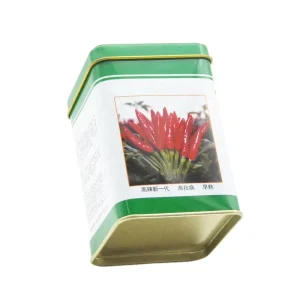 square Metal Vegetable Seed Tin Can Custom Design Tin Box